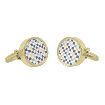 Watercolor Teal Coral Checkerboard