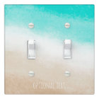 Watercolor Teal & Tan Water & Sand Subtle Beach