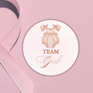 Watercolor Team Girl Gender Reveal Sticker