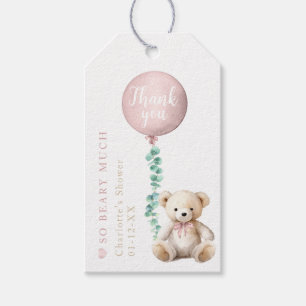Watercolor Teddy Bear and Balloon Thank You Tag