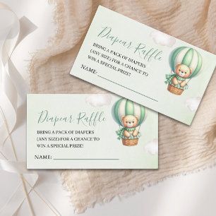 Watercolor Teddy Bear Baby shower boy Enclosure Card