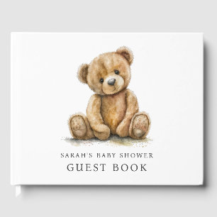 Watercolor Teddy Bear Baby Shower Guest Book