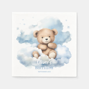 Watercolor Teddy Bear Clouds Napkin