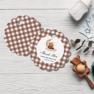 Watercolor Teddy bear gender neutral baby shower Favour Tags