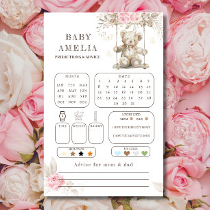 Watercolor Teddy Bear Pink Floral Prediction