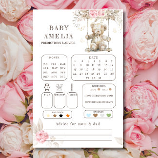 Watercolor Teddy Bear Pink Floral Prediction