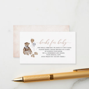 Watercolor teddy bear vintage nursery baby shower Enclosure Card