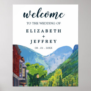 Watercolor Telluride Destination Wedding Welcome Poster