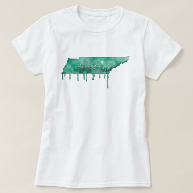 Watercolor Tennessee Shape - Muddy Pond - JS T-Shirt (Design Front)