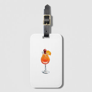 Watercolor Tequila Sunrise Cocktail Luggage Tag
