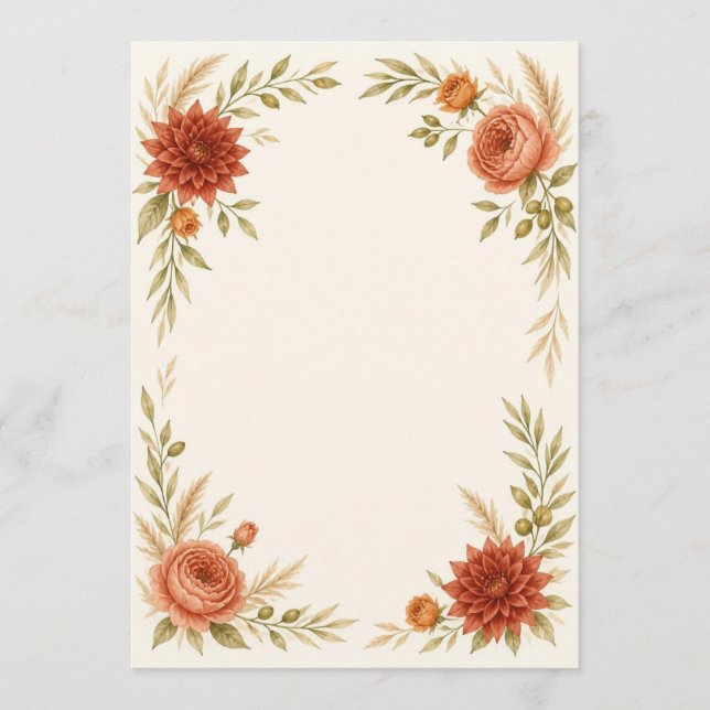 Watercolor Terracotta Wedding Program Programme (Front)