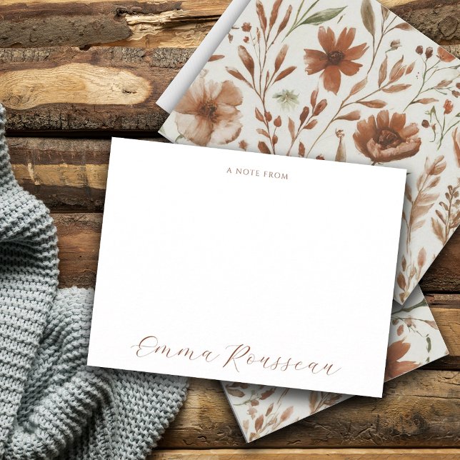 Watercolor Terracotta Wildflowers Script Note From Card (Creator Uploaded)