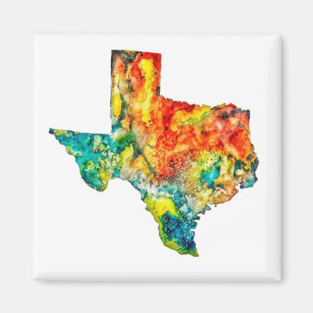 Watercolor Texas Custom Magnet (Front)