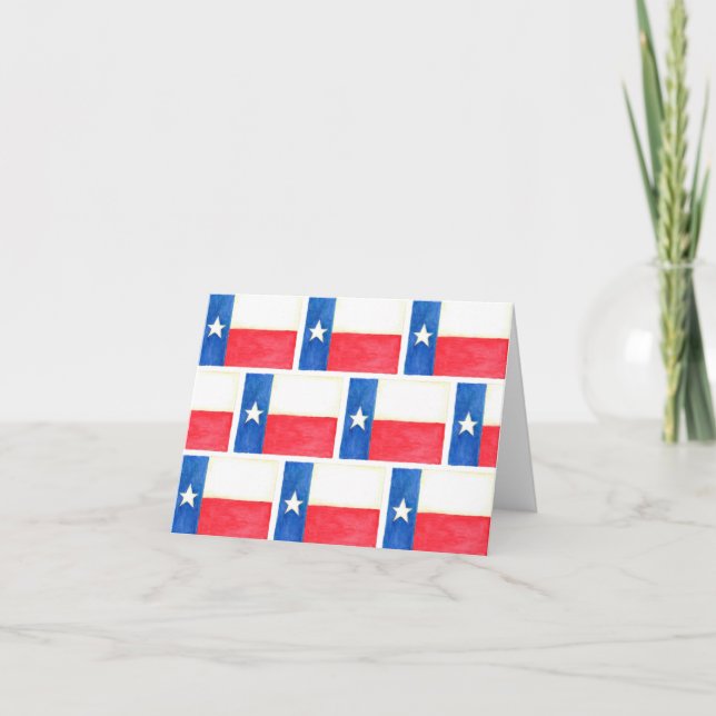 Watercolor Texas Flag Pattern Card (Front)