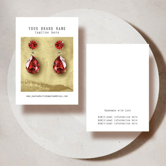 Watercolor Texture Earring Display Business Card (Creator Uploaded)