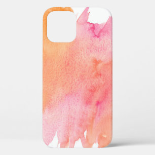 Watercolor texture pink orange iPhone 12 case