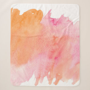 Watercolor texture pink orange sherpa blanket