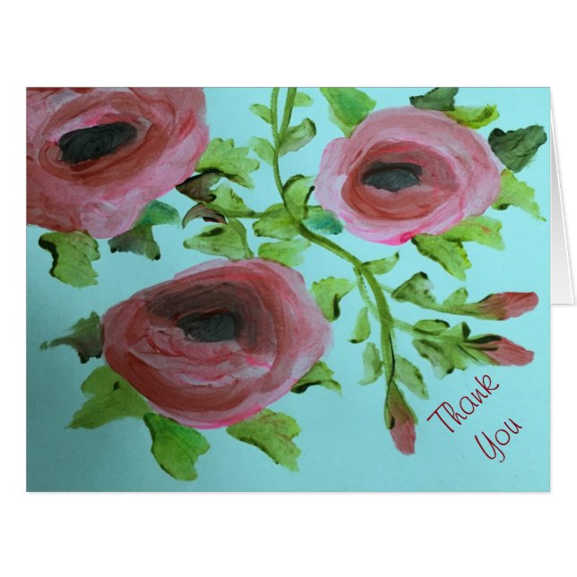 Watercolor Thank You Card (Front Horizontal)