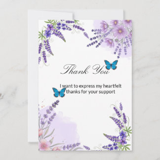 Watercolor Thank You Card | Purple Flowers Lavende