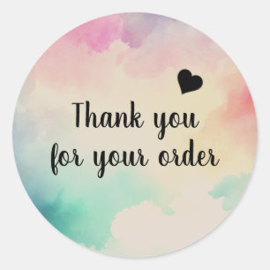 Watercolor Thank You For Your Order Sticker