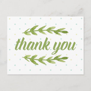 Watercolor Thank You Postcard