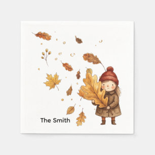 Watercolor Thanksgiving Harvest Autumn Napkin