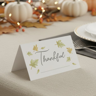 Watercolor Thanksgiving Place Card and Gratitude