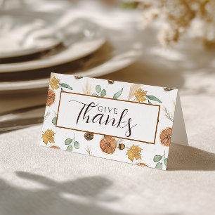 Watercolor Thanksgiving Place Card and Gratitude