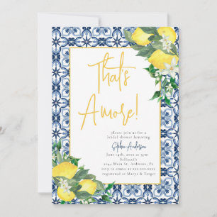 Watercolor That's Amore Lemon Bridal Shower Invitation