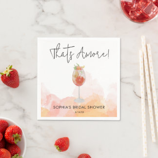 Watercolor That's Amore Spritz Bridal Shower Napkin