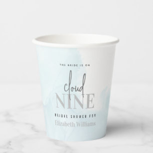 Watercolor The Bride is On Cloud 9 Bridal Party Paper Cups