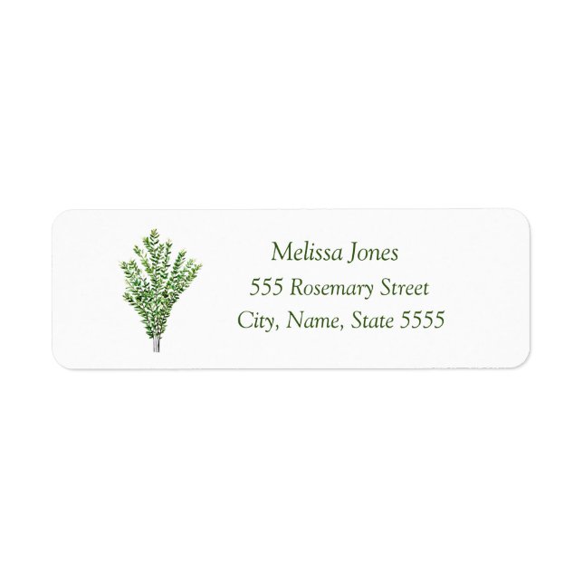 Watercolor Thyme Herb Greenery Plant Rustic  Label (Front)