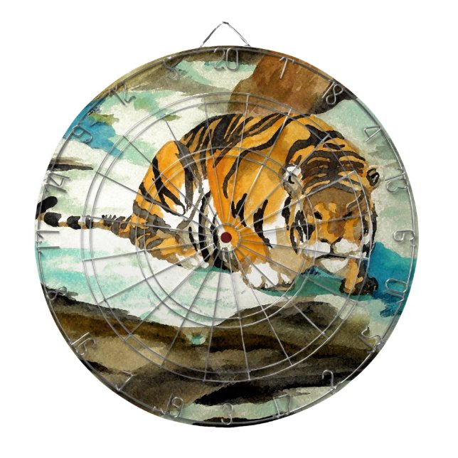 Watercolor Tiger Dartboard (Front)