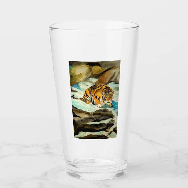 Watercolor Tiger Glass (Front)