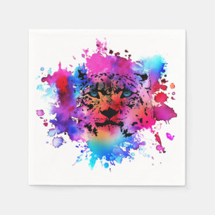 Watercolor Tiger Head Napkin