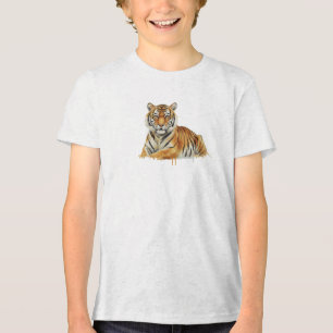 Watercolor Tiger Illustration – Majestic Wildlife  Tri-Blend Shirt