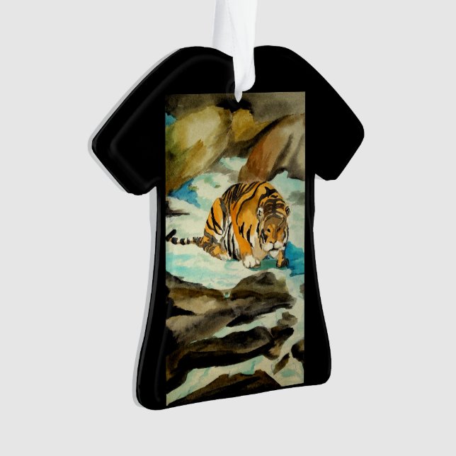 Watercolor Tiger Ornament (Front)