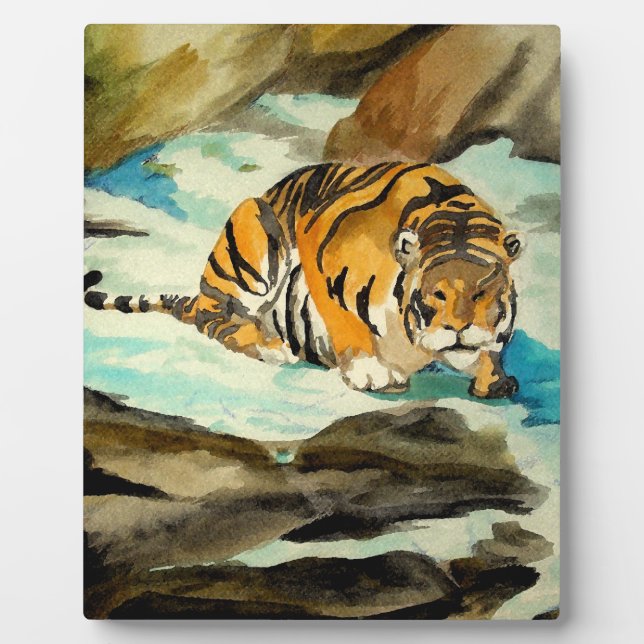 Watercolor Tiger Plaque (Front)