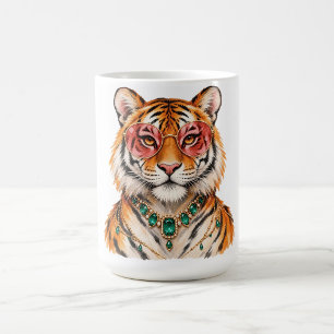 Watercolor Tiger Portrait Cute Wildlife Art Coffee Mug