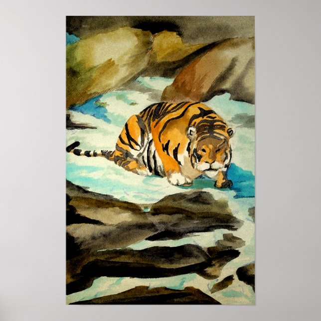 Watercolor Tiger Poster (Front)
