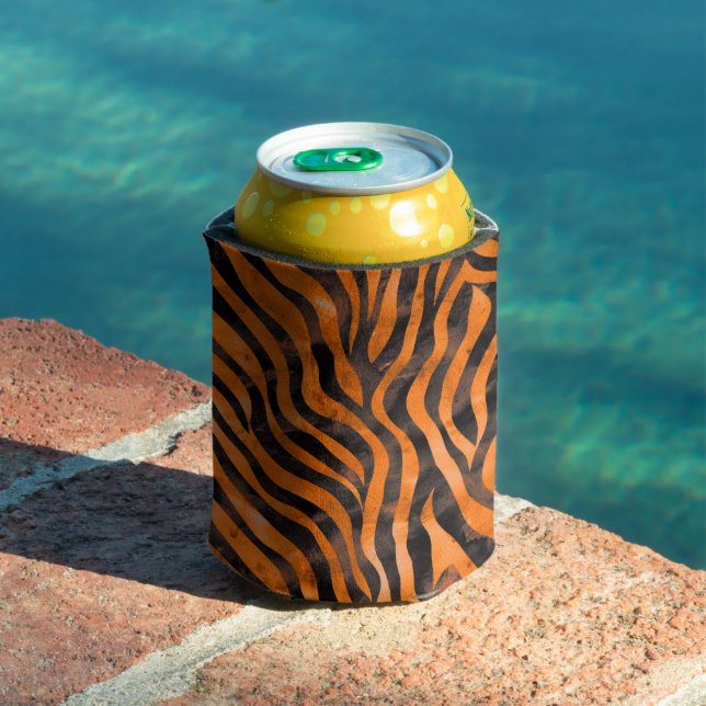 Watercolor Tiger Print Can Cooler (In Situ Pool)