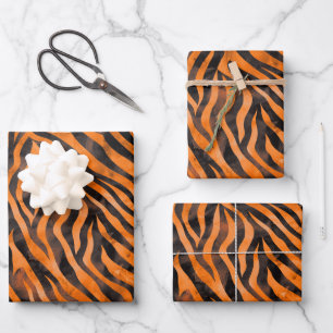 Watercolor Tiger Print Wrapping Paper Sheet