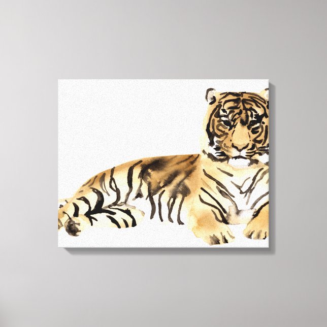 Watercolor Tiger Resting Canvas Print (Front)