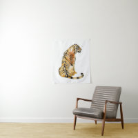 Watercolor Tiger Sitting