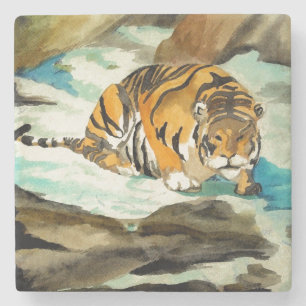 Watercolor Tiger Stone Coaster