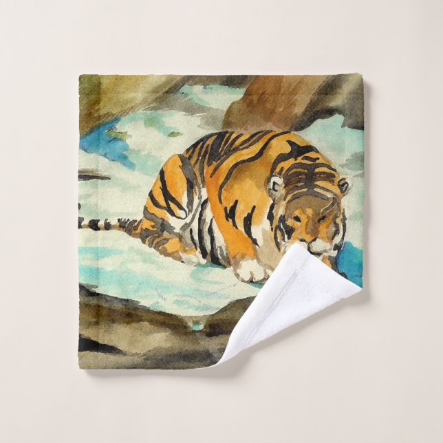 Watercolor Tiger Wash Cloth (Wash Cloth)