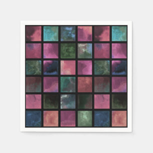 Watercolor, tile napkin