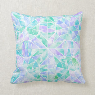 Watercolor tile pattern cushion