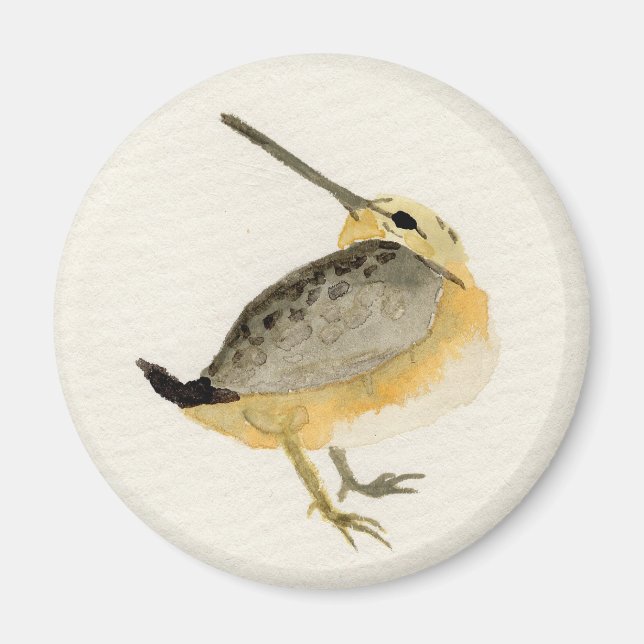 Watercolor Timberdoodle Painting Magnet (Front)