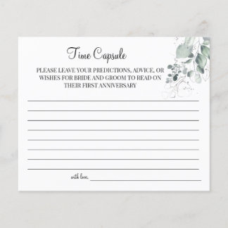 Watercolor Time Capsule wedding anniversary card